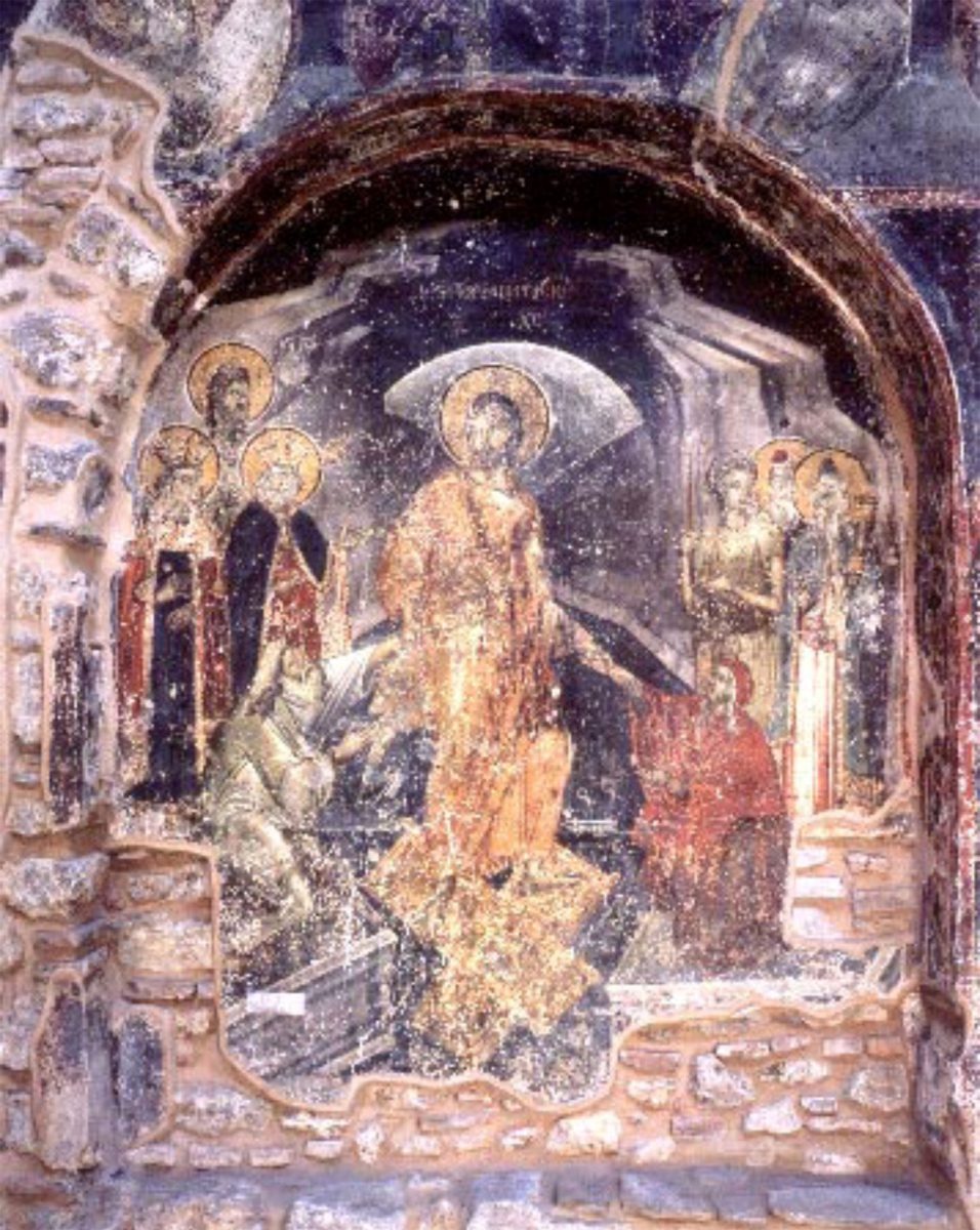 Η σκηνή της Ανάστασης στην εκκλησία του Χριστού στη Βέροια (φωτ. Εφορεία Αρχαιοτήτων Ημαθίας).