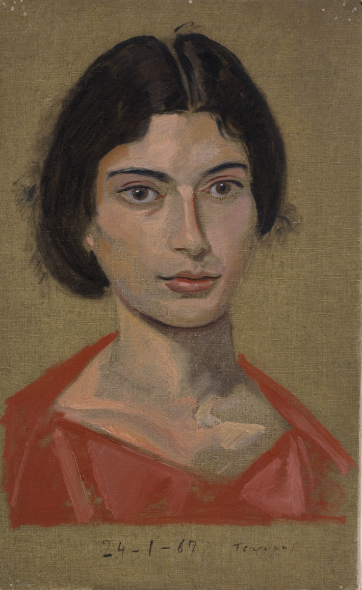 Γιάννης Τσαρούχης, «Πρώτο πορτραίτο της Δέσποινας, 18 χρονών», 1967. Λάδι σε πανί, 56,0x39 εκ. Ίδρυμα Γιάννη Τσαρούχη, αρ. ευρ. 689.