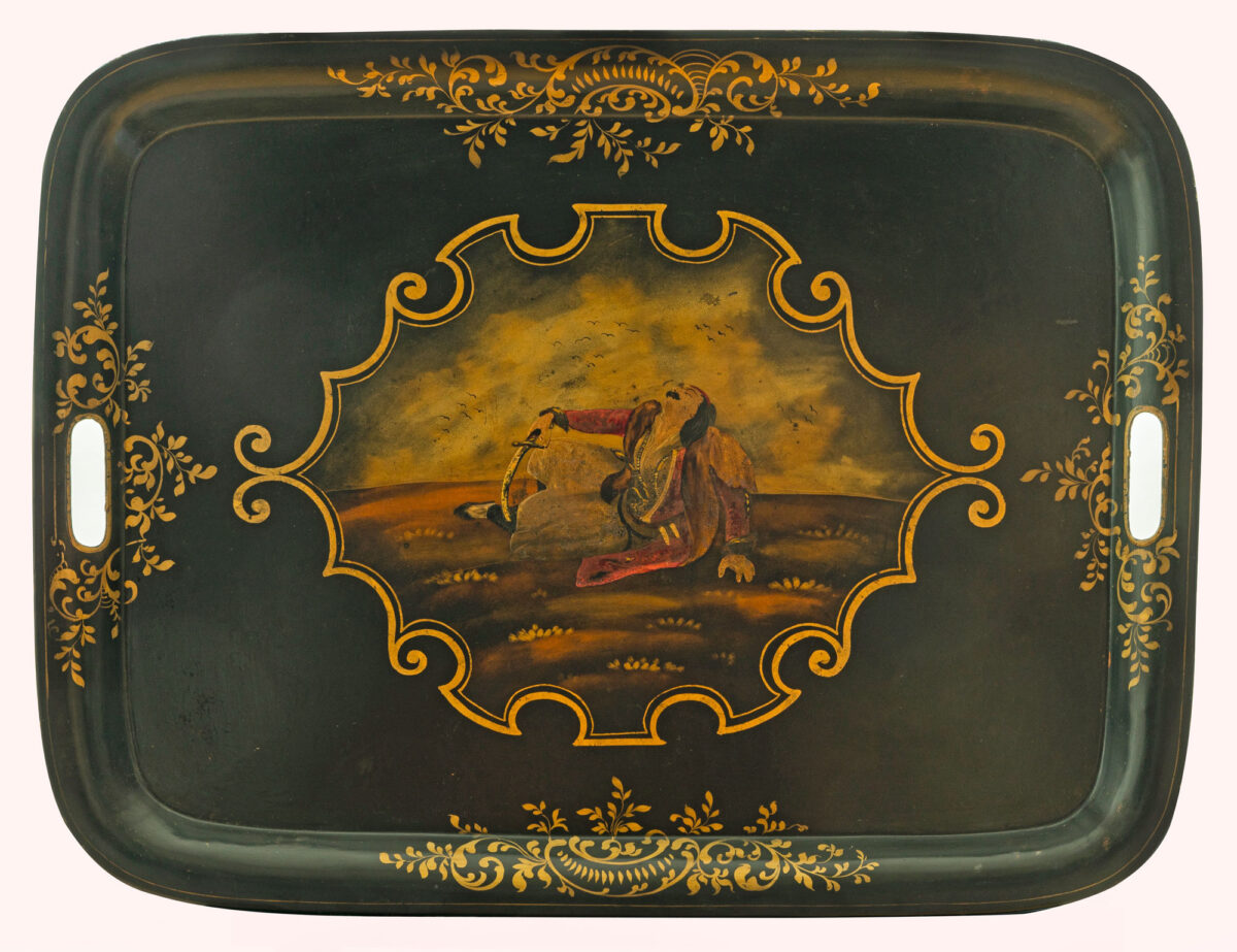 Δίσκος σερβιρίσματος με παράσταση «Ο θάνατος του παλληκαριού». Γαλλία, δεκαετία 1820.