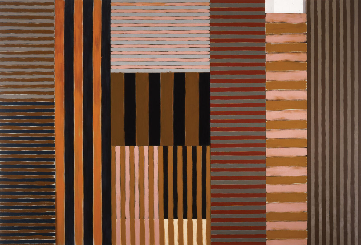 Sean Scully, «Adoration», 1982. Λάδι σε καμβά, λινό και ξύλο, 274,3x396,2 εκ.