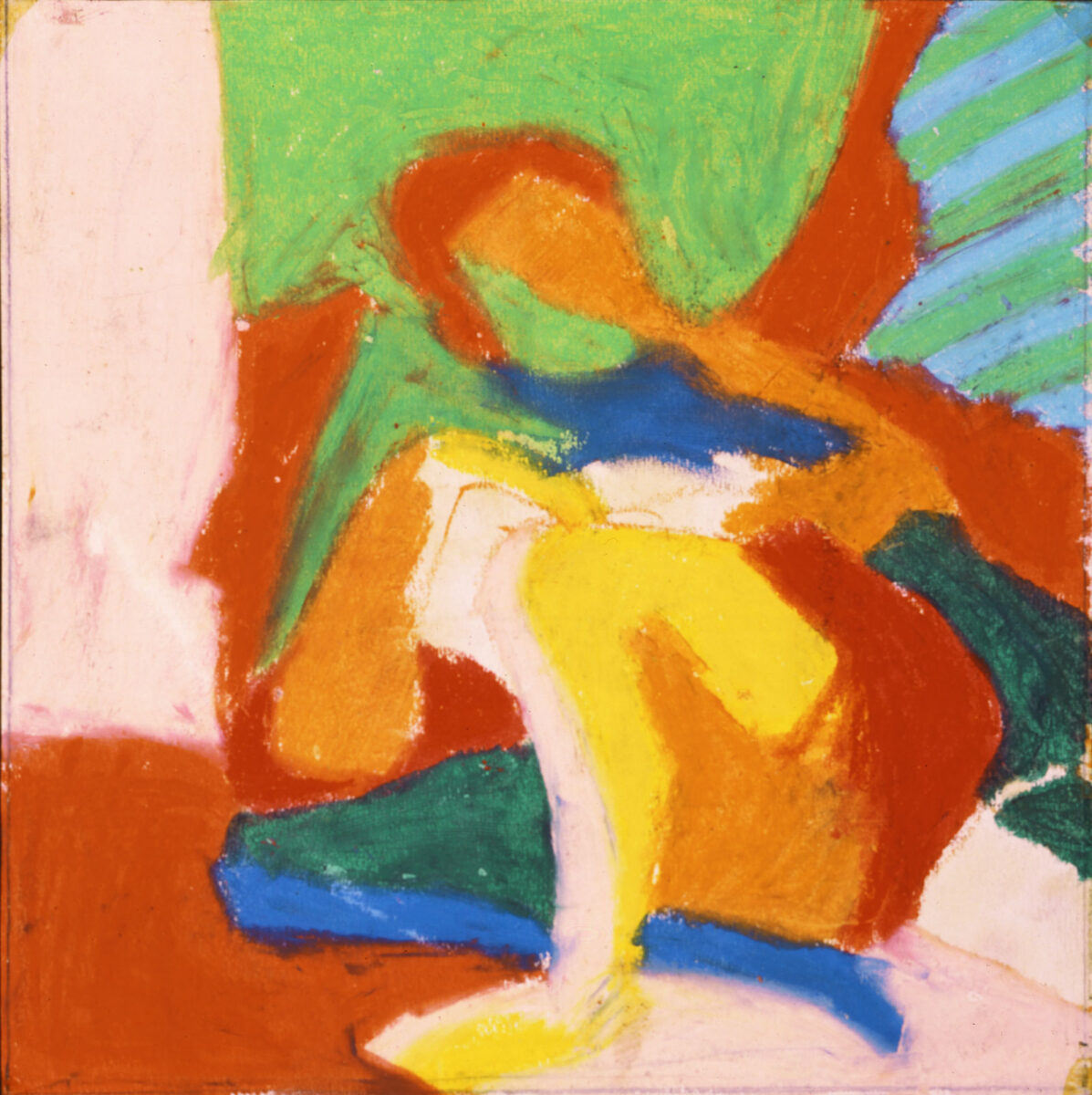 Sean Scully, «Untitled (Seated Figure)», 1966-1967. Λαδοπαστέλ σε χαρτί, 20,7x20,4 εκ.