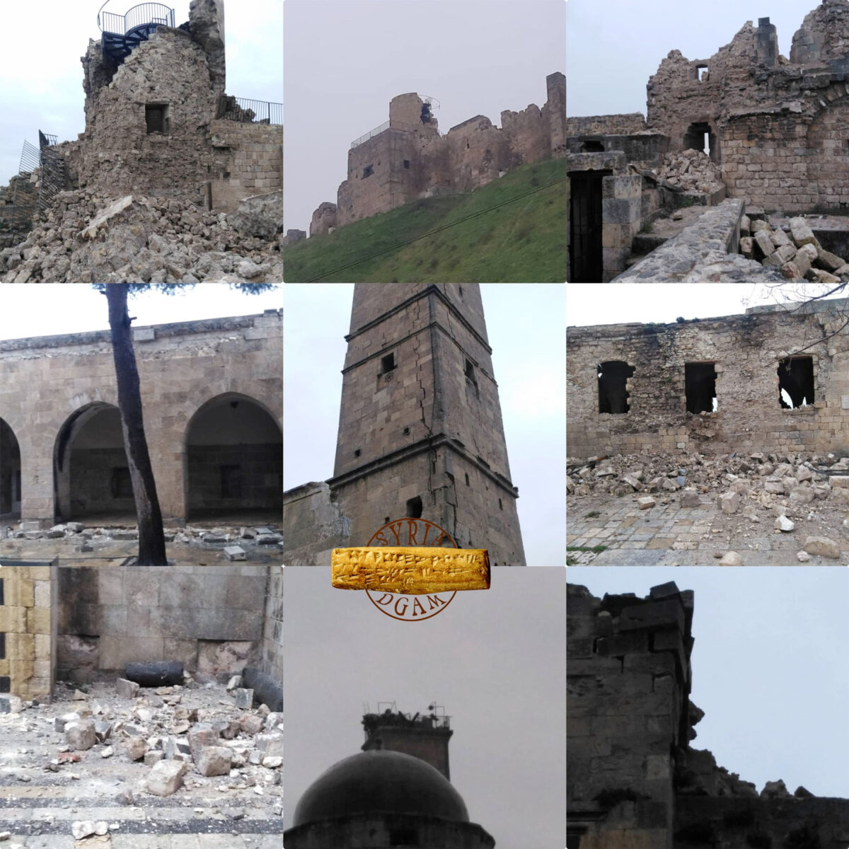 Η Γενική Διεύθυνση Αρχαιοτήτων και Μουσείων της Συρίας δημοσιοποίησε φωτογραφίες στο Facebook που δείχνουν μνημεία με ζημιές από τον πρόσφατο σεισμό (πηγή εικόνας: DGAM Syria / Facebook).