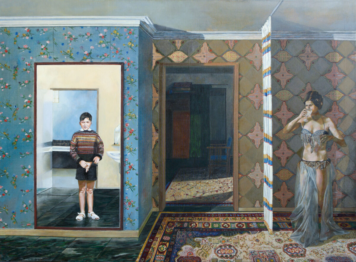 Γιώργος Χατζημιχάλης, «Σοράγια», 1976, λάδι σε μουσαμά, 110x150 εκ., συλλογή του καλλιτέχνη.