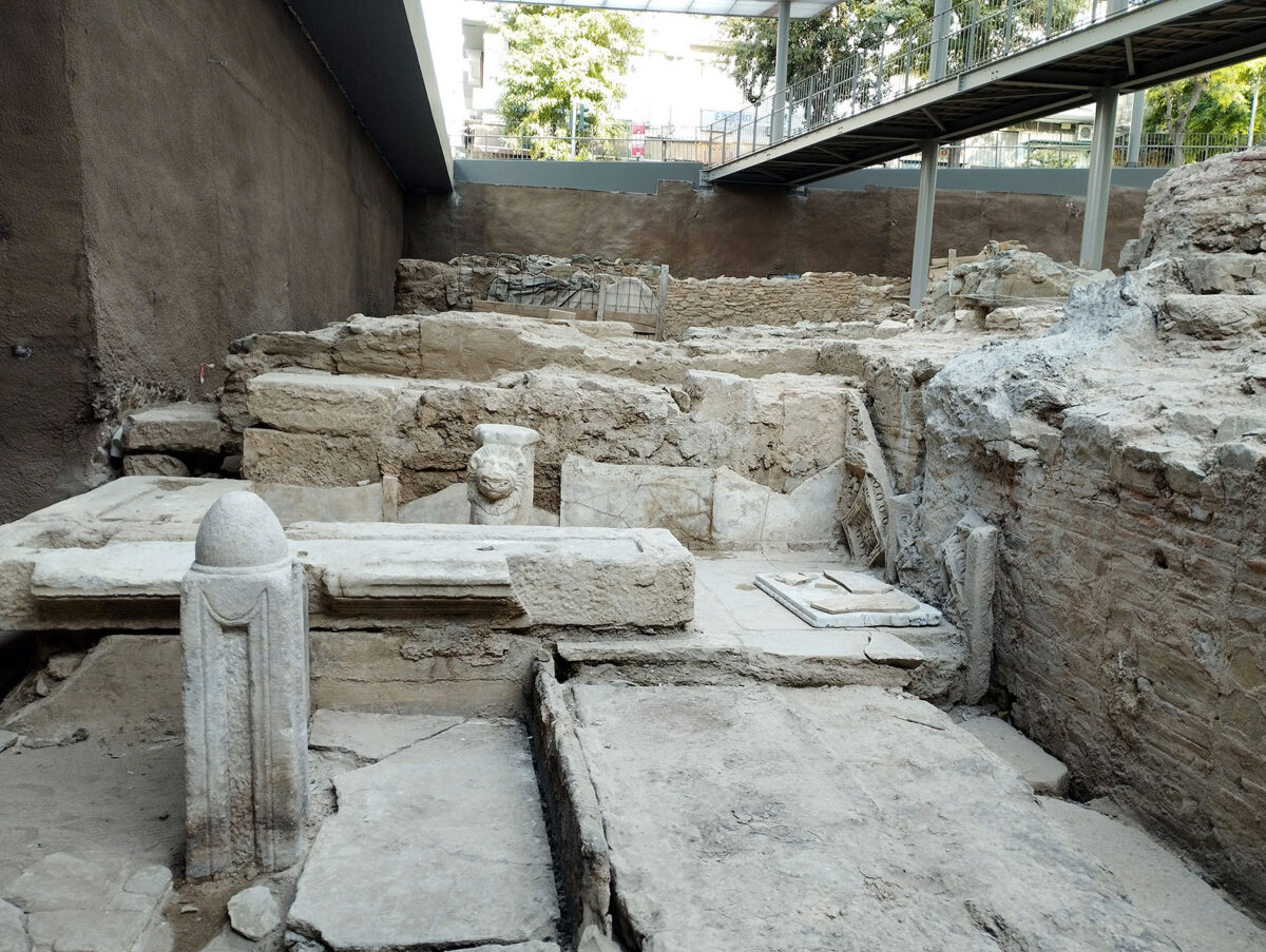 Αρχαιολογικός χώρος στη Βόρεια Είσοδο του Σταθμού Αγίας Σοφίας. Πηγή εικόνας: ΥΠΠΟ.