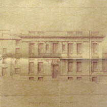 Σχέδιο όψης της κατοικίας του Ελευθερίου Βενιζέλου. Πηγή: Αρχείο Εργοληπτικής/Εθνική Βιβλιοθήκη της Ελλάδος.