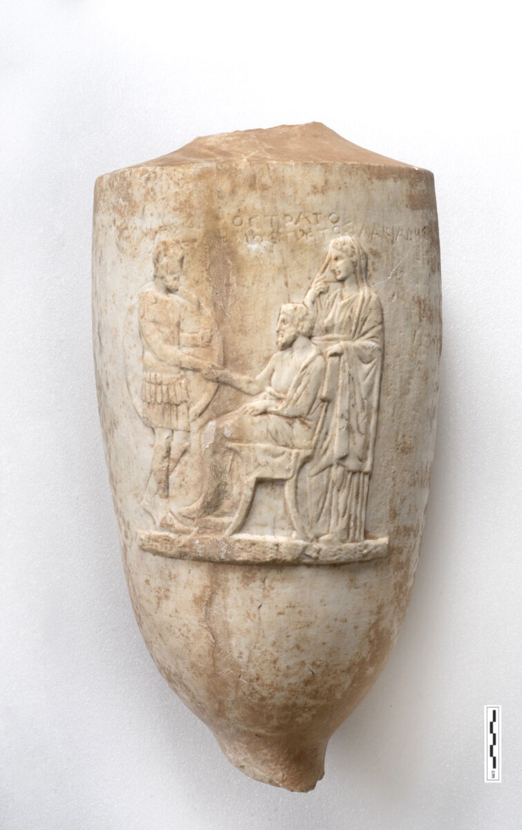 Μαρμάρινη επιτύμβια λήκυθος, 4ος αι. π.Χ. Πηγή εικόνας: ΥΠΠΟ.