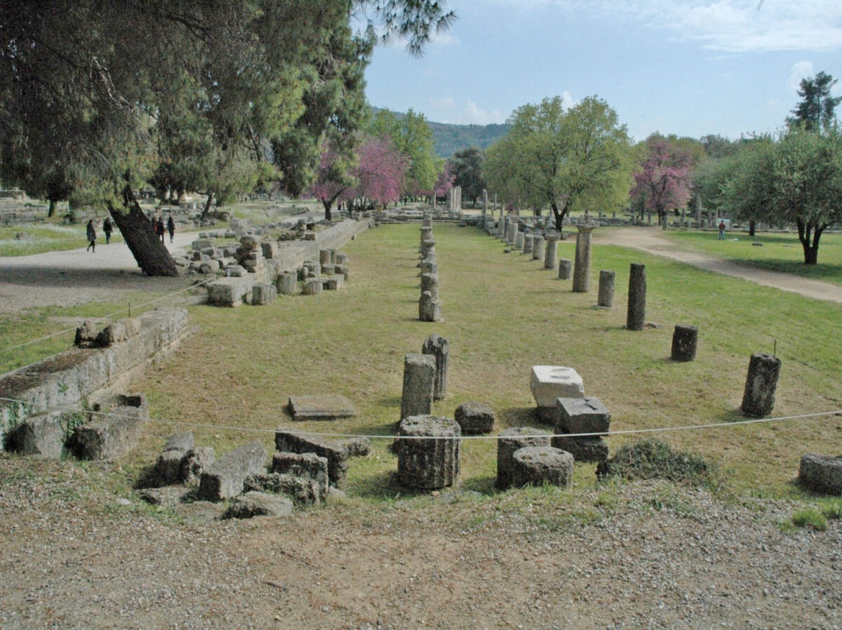 Το νότιο τμήμα του Γυμνασίου της Αρχαίας Ολυμπίας. Πηγή εικόνας: ΥΠΠΟ.